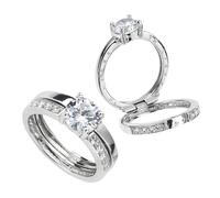 Fingerring VIVANCE "925 Silber Zirkonia weiß Gravur "In Liebe"" Gr. 20, weiß, Fingerringe, Damen, 020 (63,7), Silber 925 (Sterlingsilber), Fingerring (70383135-20) weiß