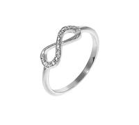 Fingerring VIVANCE "925/- Sterling Silber Infinity Zirkonia" Gr. 60, weiß, Fingerringe, Damen, 060 (19,1), Silber 925 (Sterlingsilber), Fingerring (77978400-60) weiß