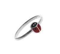 Fingerring VIVANCE "925/- Sterling Silber Marienkäfer" Gr. 13,5, weiß, Fingerringe, Damen, 042 (13,4), Silber 925 (Sterlingsilber), Fingerring (54964423-13,5) weiß