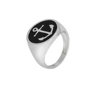 Fingerring VIVANCE "925/- Sterling Silber rhodiniert Lack schwarz" Gr. 54, weiß, Fingerringe, Damen, 054 (17,2), Silber 925 (Sterlingsilber), Fingerring (37438504-54) weiß