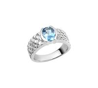 Fingerring VIVANCE "925 Sterling Silber rhodiniert synth. Blautopas" Gr. 56, weiß, Fingerringe, Damen, 056 (17,8), Silber 925 (Sterlingsilber), Fingerring (20116827-56) weiß