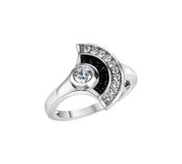 Fingerring VIVANCE "925-Sterling Silber rhodiniert Zirkonia" Gr. 58, weiß, Fingerringe, Damen, 058 (18,5), Silber 925 (Sterlingsilber), Fingerring (29224346-58) weiß