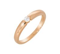 Fingerring VIVANCE "925/- Sterling Silber rotvergoldet 1 Zirkonia" Gr. 62, rot, Fingerringe, Damen, 062 (19,7), Silber 925 (Sterlingsilber), Fingerring (63178236-62) rot