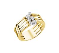 Fingerring VIVANCE "925/- Sterling Silber vergoldet bicolor" Gr. 52, bunt (mehrfarbig), Fingerringe, Damen, 052 (16,6), Silber 925 (Sterlingsilber), Fingerring (62332436-52) mehrfarbig