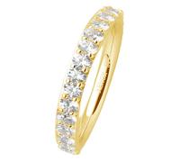 Fingerring XENOX "XS KRAPPE GOLD, XS KRAPPE SILBER, XS7390, XS7390G" Gr. 50, gold (gelbgoldfarben, kristallweiß), Fingerringe, Damen, 50, Silber 925 (Sterlingsilber), 3,2mm, Fingerring, mit Zirkonia (