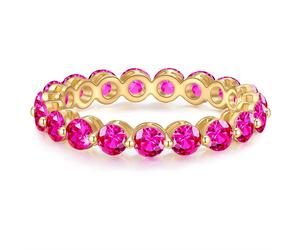 Fingerring YOKOAMII "Y130" Gr. 60, gelb (gelbgold), Fingerringe, Damen, 60, 3,1mm, Fingerring, Ring gelbgold Kristall rosa (81208343-60) gelbgold