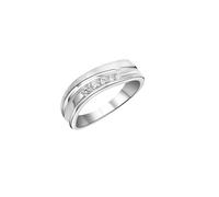 Fingerring ZEEME "925/- Sterling Silber rhodiniert Zirkonia" Gr. 60, weiß, Fingerringe, Damen, 060 (19,1), Silber 925 (Sterlingsilber), Fingerring (75177900-60) weiß