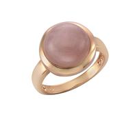 Zeeme Gemstones Ring 925/- Sterling Silber Rosenquarz Rosa Rotvergoldet (Größe: 052 (16,6))
