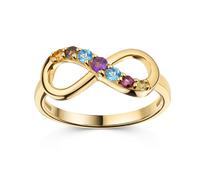 Fingerring ZEEME "925/- Sterling Silber vergoldet Infinity" Gr. 60, gelb, Fingerringe, Damen, 060 (19,1), Silber 925 (Sterlingsilber), Fingerring (42969608-60) gelb