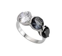 Fingerring ZEEME "925 Sterling Silber Zirkonia mehrfarbig" Gr. 58, weiß, Fingerringe, Damen, 058 (18,5), Silber 925 (Sterlingsilber) (340899-58) weiß