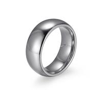 Fingerring ZEEME "Edelstahl glanz poliert 8mm breit" Gr. 20, grau, Fingerringe, Damen, 020 (63,7), Edelstahl, Fingerring (15614126-20) grau