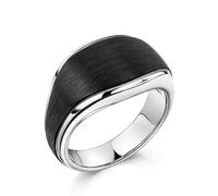 Fingerring ZEEME "Edelstahl/PVD schwarz" Gr. 62, schwarz, Fingerringe, Herren, 062 (19,7), Edelstahl, Fingerring (93074404-62) schwarz
