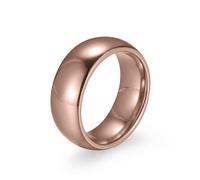 Fingerring ZEEME "Edelstahl rosé-vergoldet 8mm breit" Gr. 17, rot, Fingerringe, Damen, 017 (53,5), Edelstahl (98396860-17) rot