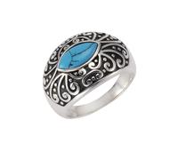 Zeeme Gemstones Ring 925/- Sterling Silber Türkis Türkis Glänzend (Größe: 017 (53,5))