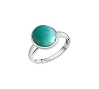 Fingerring ZEEME "Silber 925 rhodiniert mit echtem Amazonit" Gr. 52, weiß, Fingerringe, Damen, 052 (16,6), 3,9, Silber 925 (Sterlingsilber), Fingerring (71923250-52) weiß