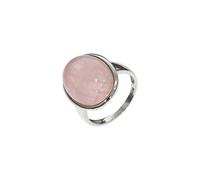 Ring 925/- Sterling Silber Rosenquarz rosa Glänzend ZEEme weiß 4L928/90X62