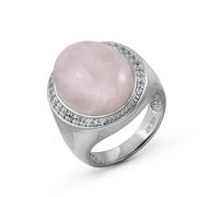 Zeeme Gemstones Ring 925/- Sterling Silber weiß 018 (57,0) Rosenquarz rosa 360271728