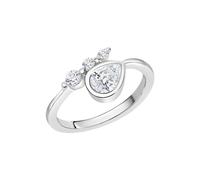 Fingerring ZEEME "Silber 925 rhodiniert mit Zirkonia weiß" Gr. 16,5, weiß, Fingerringe, Damen, 052 (16,6), Silber 925 (Sterlingsilber), Fingerring (79883655-16,5) weiß
