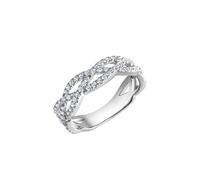 Fingerring ZEEME "Silber 925 rhodiniert mit Zirkonia weiß" Gr. 16,5, weiß, Fingerringe, Damen, 052 (16,6), Silber 925 (Sterlingsilber), Fingerring (79083513-16,5) weiß