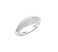 Fingerring ZEEME "Silber 925 rhodiniert mit Zirkonia weiß" Gr. 16,5, weiß, Fingerringe, Damen, 052 (16,6), Silber 925 (Sterlingsilber), Fingerring (21880755-16,5) weiß