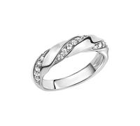 Fingerring ZEEME "Silber 925 rhodiniert mit Zirkonia weiß" Gr. 21, weiß, Fingerringe, Damen, 021 (66,1), Silber 925 (Sterlingsilber), Fingerring (373866-21) weiß