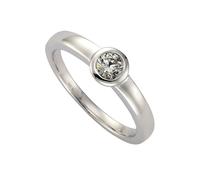 Fingerring ZEEME "Silber 925 rhodiniert mit Zirkonia weiß" Gr. 52, weiß, Fingerringe, Damen, 052 (16,6), Silber 925 (Sterlingsilber), Fingerring (514450-52) weiß
