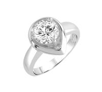 Zeeme Basic Ring 925/- Sterling Silber Zirkonia Weiß Glänzend (Größe: 018 (57,0))