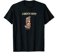 Finish Him BJ 16 Bits Video Game Funny T-Shirt Short-Sleeved Shirt Black T-Shirts & Hemden(Large)