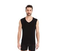 FINN Business Unterhemd Herren Ärmellos mit V-Ausschnitt - Unterziehshirt Männer aus original Lenzing® Modal Stoff - Das perfekte Tank-Top unter Hemd und Anzug Schwarz S