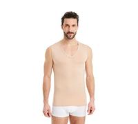 FINN Business Unterhemd Herren Ärmellos mit V-Ausschnitt - Unterziehshirt Männer aus original Lenzing® Modal Stoff - Das perfekte Tank-Top unter Hemd und Anzug Hautfarbe Nude 3XL