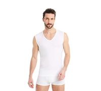FINN Business Unterhemd Herren Ärmellos mit V-Ausschnitt - Unterziehshirt Männer aus original Lenzing® Modal Stoff - Das perfekte Tank-Top unter Hemd und Anzug Weiß Weiss S
