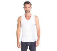 FINN Clean-Cut Unterhemd Herren Ärmellos mit V-Ausschnitt - Unsichtbares Männer Unterziehshirt mit Laser-Cut Finish - Nahtloses Tank-Top aus original Lenzing® Modal für Hemd & Anzug Weiß Weis XXL