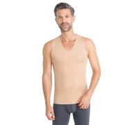 FINN Clean-Cut Unterhemd Herren Ärmellos mit V-Ausschnitt - Unsichtbares Männer Unterziehshirt mit Laser-Cut Finish - Nahtloses Tank-Top aus original Lenzing® Modal für Hemd & Anzug Hatufarbe Nude S