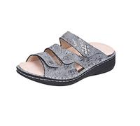Finn Comfort Pantolette Grenada Damen Leder blau gemustert Größe 41