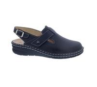 Finn Comfort Aveiro Clog, Nappaseda-Leder, schwarz, Klettverschluss und Fersenriemen, antistatisch 2592-014099 Schwarz Gr. 42