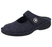 FINN Comfort Brig Damen Clogs Hausschuhe blau darkblue Wollfilz