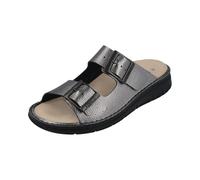 Finn Comfort FINNCO Cayman Soft Damen Pantolette steel Glattleder (Grau, EU Schuhgrößensystem, Erwachsene, Damen, Numerisch, Breit, 43)