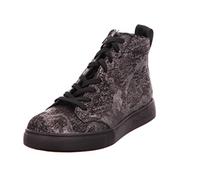Finn Comfort Damen Stiefeletten Schuhe Pisco Boots Veloursleder Elegant Freizeit Bedruckt bequem weit Boots Silber-schwarz, 39.5 EU, Neroargento