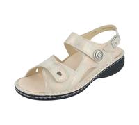 FINN COMFORT Denia Damen Sandalen beige schimmerndes Nubukleder 39 Beige Damen