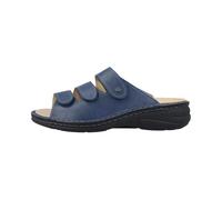 Finn Comfort Hellas Blue (blau) - Pantolette - Damenschuhe Pantolette/Zehentrenner, Blau, Leder (Bourne) EU 42