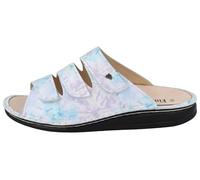 Finn Comfort Korfu Damen Pantolette Hausschuhe blau lila Sky Blur Glattleder