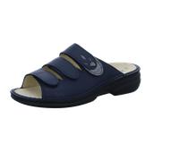 FinnComfort Kos Navy/Platin (blau) - Pantolette - Damenschuhe Pantolette / Zehentrenner, Blau, leder (florentin/maglia) für Damen, blau, Gr. 40 EU