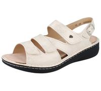 FINN Comfort Praia Damen Sandalen mit Wechselfußbett beige gold Nubukleder