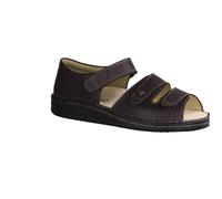 Finn Comfort Sandale Baltrum 1518-830445, Glattleder, Dunkelbraun, Fußbett zum Wechseln Braun Gr. 44