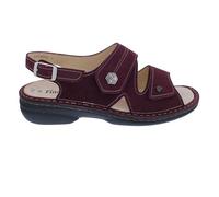 Finn Comfort Sandale Milos 2560-007527, Dunkelrot, Nubukleder, Klettverschluss, Fußbett zum Wechseln Rot Gr. 39