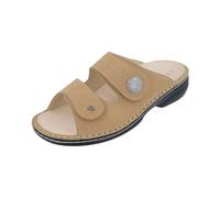 FinnComfort Sansibar Tan (Beige) - Pantolette - Damenschuhe Pantolette / Zehentrenner, Beige, leder (nubuk) für Damen, braun, Gr. 42 EU