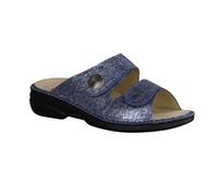 FINN COMFORT Sansibar Damen Pantolette blau jeans Strada Glattleder
