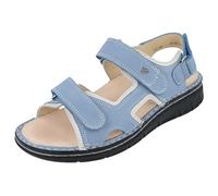 Finn Comfort Wanaka Soft Damen Sandale blau weiß blue hielo Nubuk Agra Leder