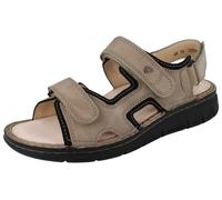 Finn Comfort Sandale Wanaka-Soft 81540-903075, Nubukleder, Beige-Schwarz, Fußbett zum Wechseln Beige Gr. 39