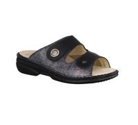 FinnComfort Zeno Platin/Schwarz - Pantolette - Marken, Schwarz, leder (maglia/naoppaseda/stretch) für Damen, grün, Gr. 43 EU
